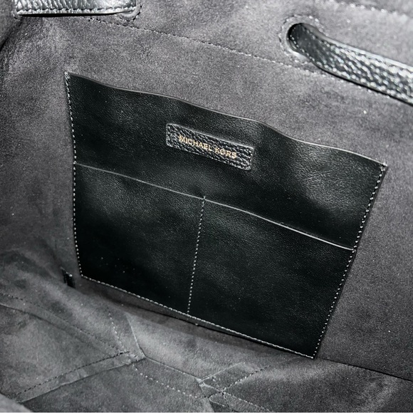 Michael Kors Junie Medium Flap Leather Backpack Black w/ Gold Tone Hardware main image 6